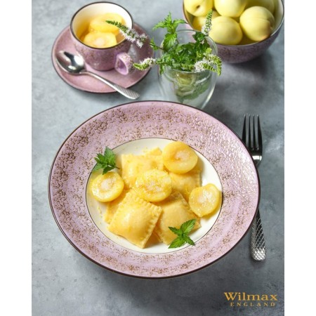 Porcelain plate for paste Wilmax Splash, 250 ml, D = 27 cm, lilac color-3