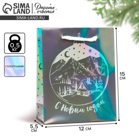 Holographic package "Month", S 12 x 15 x 5.5 cm, New Year