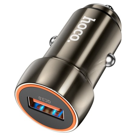 Hoco Z46, 1 USB, 18 W, PD + Qc, Black Automobile Charger.