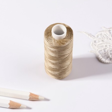The threads are waxed, flat, 150d/16, 0.8 mm, 50 ± 2 m, beige color-2