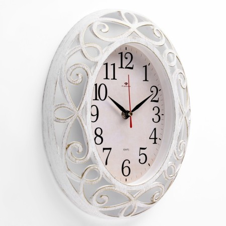 Watch wall, interior "turns", 31 x 26 cm, silent, white body with gold-1