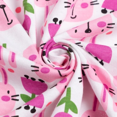 Diaper pink bunny 102x120cm, culinary 130g/m, 100% cotton-3