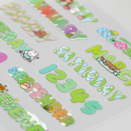 Plastic sticker "Bright inscriptions" mix set 6 sheets, scapula and tweezers 15.5x13 cm-5