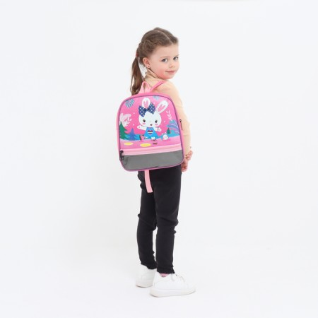 Baby backpack on lightning, 1 outer pocket, insert mix, pink color-3