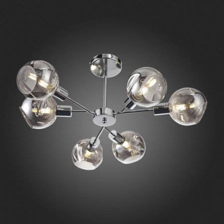 Ceiling EVOLUCE lamp. Sle155102-06. Gentore. 6x60 watts, E14, 65x65x35.5 cm, chromium color-13