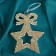 Christmas tree decoration "flickering star with a bow" 12x14 cm, gold