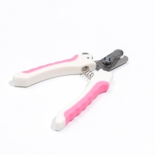Small side claws with non -slip handles, a hole of 9 mm, pink with white