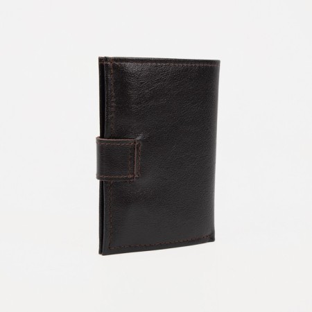 Men's purse on the button, a department for auto documents, brown color-1