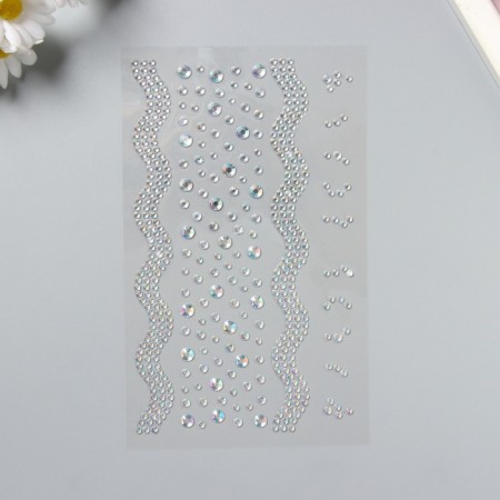 Sticker of rhinestones "river" silver 22.5x11.5 cm-1