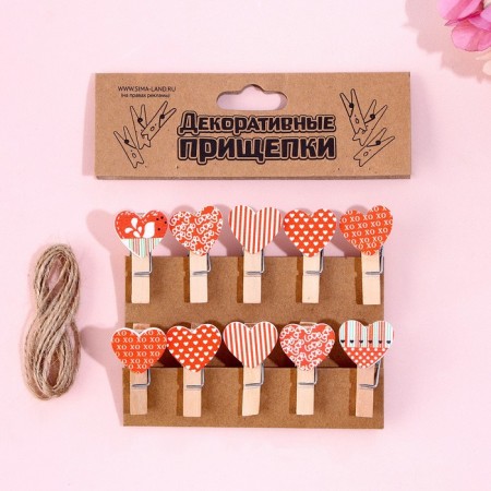 Decorative "hearts" set of 10 pcs.-1