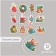 Stickers for creativity "New Year. Watercolor" embossing gold set 48 pcs 9x7x0.8 cm