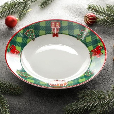 Porcelain Porcelain deep Magistro "New Year. Gingerbread house ", 500 ml, d = 20.2 cm