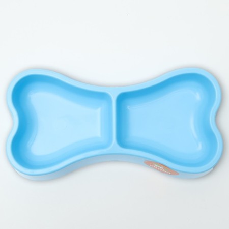 Bone bowl of double, 2 x 200 ml, 24.5 x 13 x 3.5 cm, blue-2