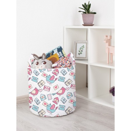 Basket for toys "Birds with a letter, size 35x35 cm