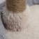 A bed with a cloth "Pijon", oval, 55 x 36 x 47cm, fluffy fur, jute, gray