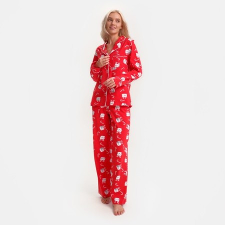 Pajama New Year's Women (shirt and trousers) KAFTAN CATS, size 40-42-3