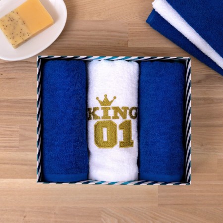 Set of towels and I "King" 30x60 cm-3pcs, 100% cotton, 320 g/m2-1