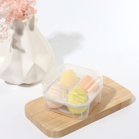 Makeup sponge, set - 4 pcs, increase when getting wet, yellow color-9