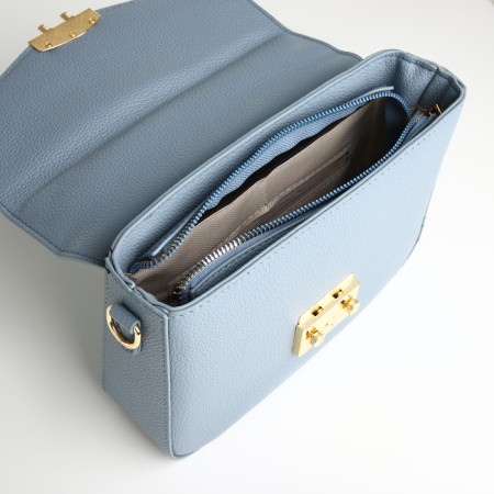 Women's bag on the valve, Textura, small size, blue color-12