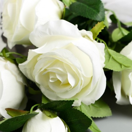 Artificial flowers "Rose Triza" D-7 cm 50 cm, white-1