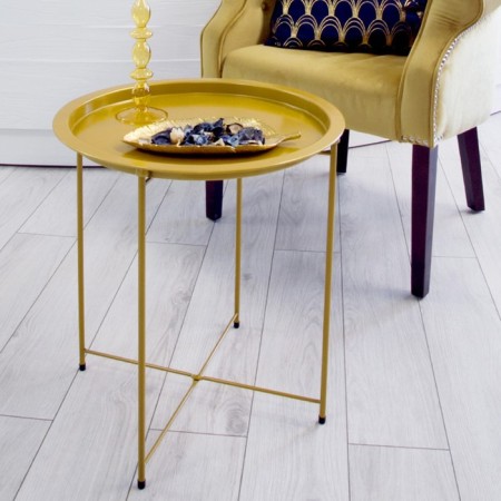 Folding metal table-stalk 2 in 1, 470 × 470 × 505 mm, the color of the gold