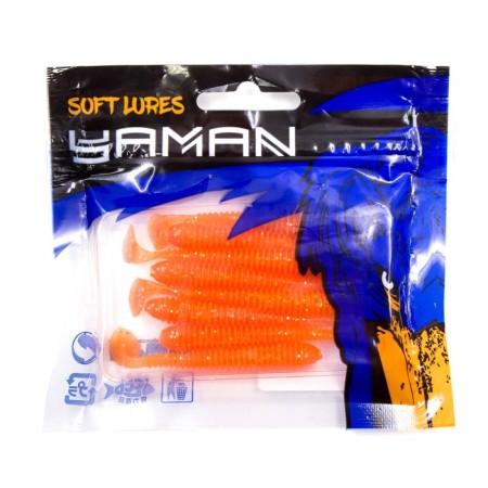 Vibro-high-high Yaman Pro Betta, 11.4 cm, color #03-Carrot Gold Flake, packaging 5 pcs.-2