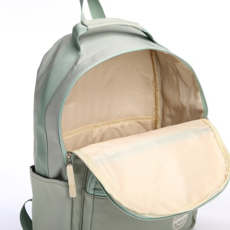 Young backpack from textiles on lightning, 5 pockets, green color-5