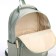 Young backpack from textiles on lightning, 5 pockets, green color