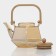 Glass teapot with a bamboo lid and a metal filter “Octan”, 800 ml, gold color