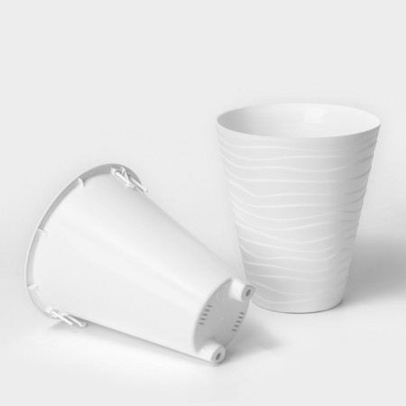 Kashpo for flowers with an insert "Valencia", 2.8 liters, white color-1