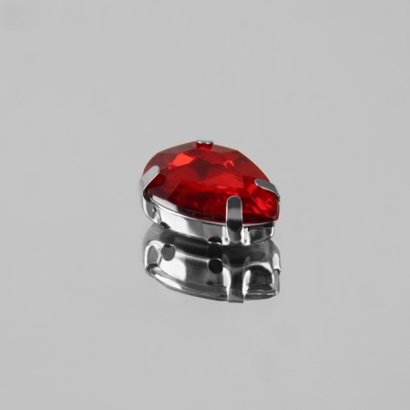 Rhinestones are sewing "drop", in a frame, 10 × 14 mm, 20 pcs, red color-1