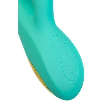 Vibrator with double stimulation Eromantica Vivian, 20 cm, silicone, mint color-3