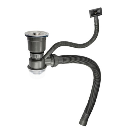 Siphon for washing Fabia Profi 8733, overflow, diverts under the drain hose, garbage collection, black