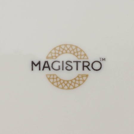 Porcelain porcelain plate with a thickened edge Magistro la Perle, D = 16 cm, white color-4
