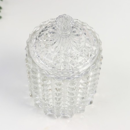 Casket glass cylinder "Bubbles and dome" Transparent 16x8.5x8.5 cm-1