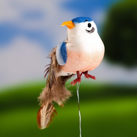 Plug "bird Blide Blue" 3x3cm, length 14cm-4
