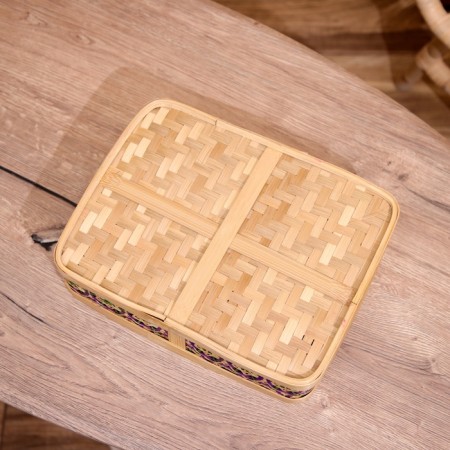 Wicker basket, from bamboo 30x23x8 cm-4