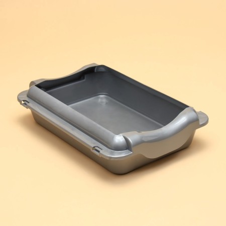 Medium toilet with 36 x 26 x 9 cm, silver (board in the color of the tray)-4