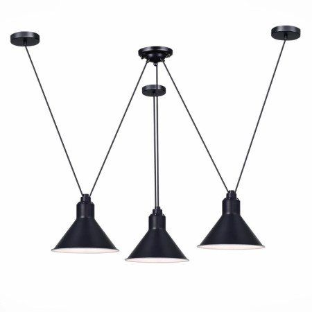 Suspension lamp ST LUCE. SL1804.403.03. Svevo. 3x60 watts, E14, 58x58x17 cm, black color