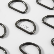 Half rings for bags, d = 25 mm, thickness - 3 mm, 10 pcs, nickel color