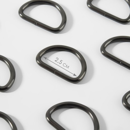 Half rings for bags, d = 25 mm, thickness - 3 mm, 10 pcs, nickel color