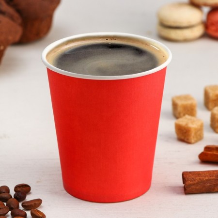 Single -paper cup, 250 ml, d = 8 cm, red color
