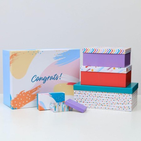 A set of boxes 15 in 1, gift packaging, “Congratulations!”, 12 x 7 x 4 cm - 46.6 x 35.2 x 17.5 cm-2