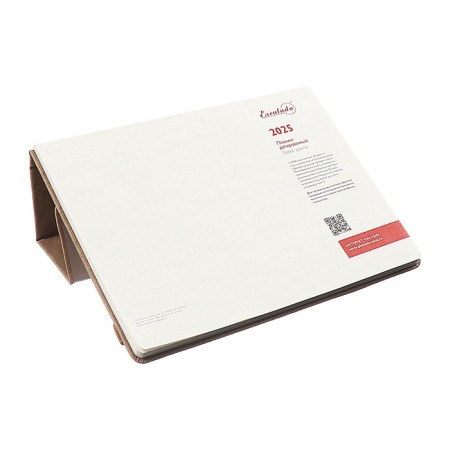 Dated 2025 planning, 250 x 190 mm, 54 sheets, gluing, Escalada, hard -leather cover, pancake embossing, tinted block 70 g/m2, beige beige.-9