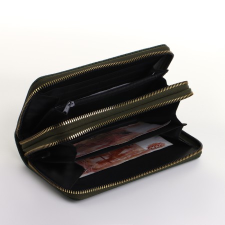 Women's wallet on lightning, green color-3