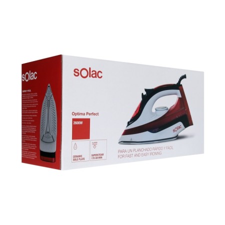 Iron SOLAC Optima Perfect PV2014, ceramic sole, 2600 watts, 35 g/min, 380 ml, red-3
