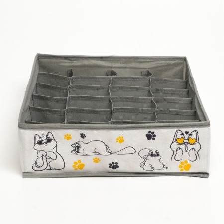 Organizer for storage, coffee for linen 24 cells "Cat", 35 x 30 x 10 cm.-2