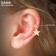 Earring "Kaff" Two stars, loop, color gold