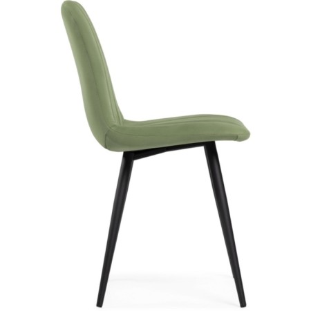 Stool on a metal frame Dani metal/velor, black/green 43x48x85 cm-2