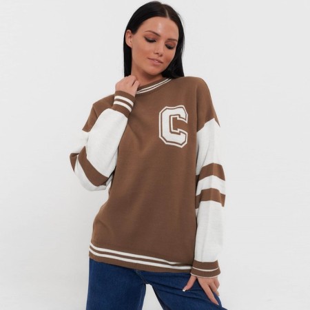 Jumper female, brown color, size One size (42-44)-1